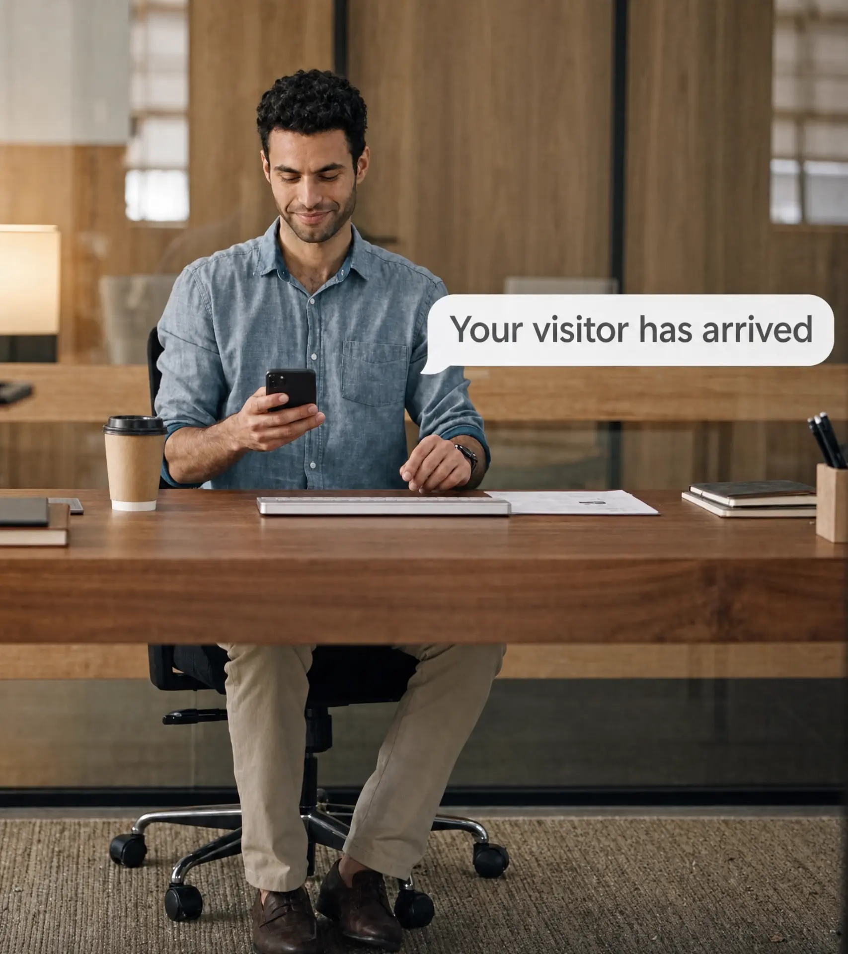 Host receiving a notification that their visitor has arrived